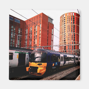 Blauer Zug in Leeds Magnet
