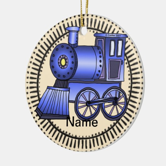 Blauer Zug Keramikornament (Links)