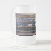 Blauer Zug Mattglas Bierglas (Vorderseite Links)