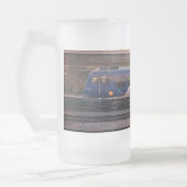 Blauer Zug Mattglas Bierglas (Links)