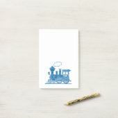 Blauer Zug mit dem Namen Grafikpost Post-it Klebezettel (Auf Schreibtisch)