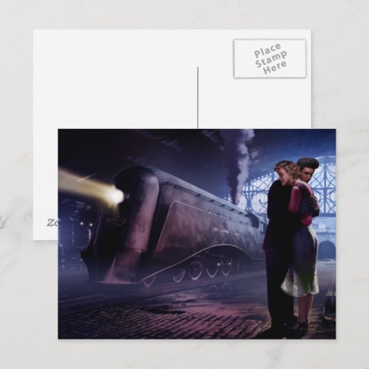 Blauer Zug Postkarte (Vorne/Hinten)