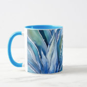 Blauer zugewiesener Individuelle Name oder Text Tasse (Links)