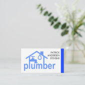 Blauer Zuhause-Rohrleitwerk Visitenkarte (Stehend Vorderseite)