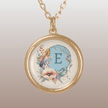 Blauer Zusatz Vergoldete Kette<br><div class="desc">Entspannen Sie in dieser zauberhaften Zazzle-Halskette mit einem zarten Blumendesign. Personalisieren Sie es mit Ihrem Initial in blau, um es einzigartig zu machen! Diese Halskette ist perfekt für jeden Anlass, sie verleiht Ihrem Outfit eine Touch von Eleganz und einen farbenfrohen Pop. Es ist eine schöne Art, Ihre Individualität zu feiern...</div>