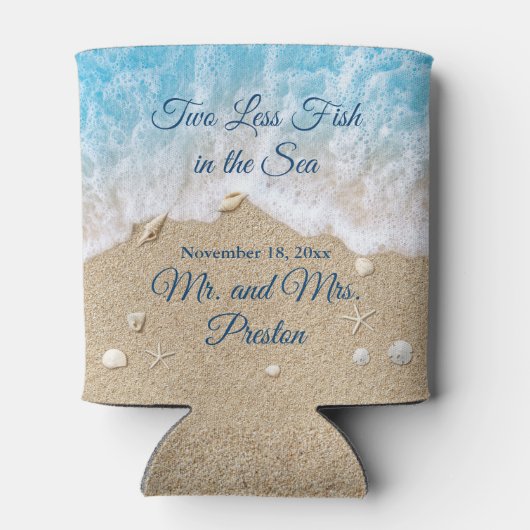 Blauer Zwei weniger Fische im Meer Dosenkühler (Rückseite)