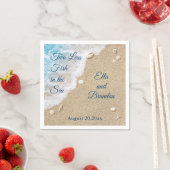 Blauer Zwei weniger Fische im Meer Serviette (Beispiel)