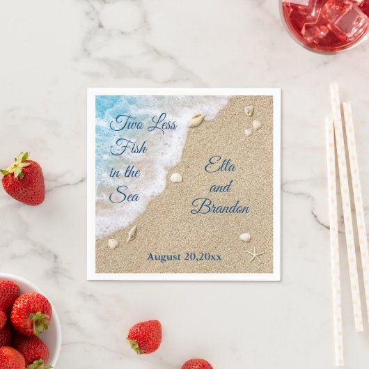 Blauer Zwei weniger Fische im Meer Serviette (Beispiel)