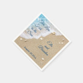 Blauer Zwei weniger Fische im Meer Serviette (Ecke)