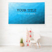 Blauer zyanischer geometrischer Mesh Dreieck-Text Banner (Insitu)
