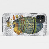 Blauer zylinderförmiger Heißluft-Ballon Case-Mate iPhone Hülle (Rückseite (Horizontal))