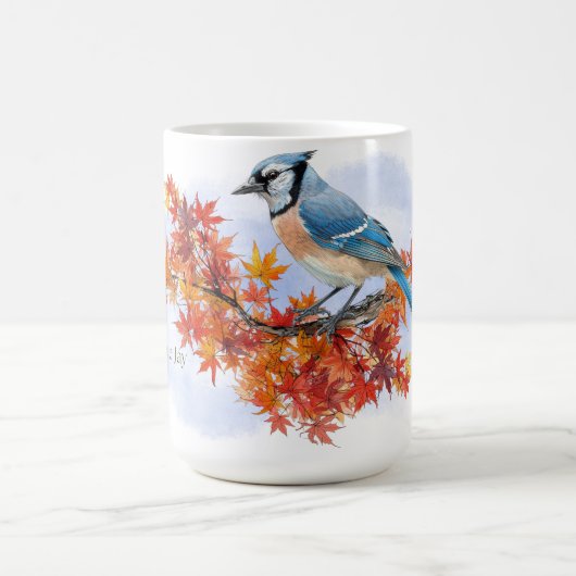 Blauerhäher in Herbstfarben Kaffeetasse (Mittel)