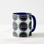 blaues 15oz. Wecker-Tasse Tasse (VorderseiteRechts)