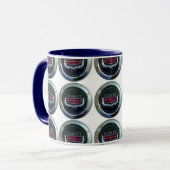 blaues 15oz. Wecker-Tasse Tasse (Vorderseite Links)
