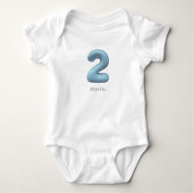 Blaues 3D-Nummern-2-Babysuit - 2 Monate