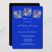 Blaues 50-jähriges Hochzeitstag Einladung (Vorne/Hinten)