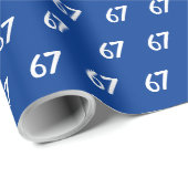 Blaues 67 Meme Geschenkpapier (Rolleneckpunkt)