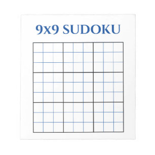 Blaues 9x9 leeres Sudoku-Raster Notizblock
