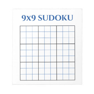 Blaues 9x9 leeres Sudoku-Raster Notizblock