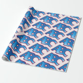 Blaues ABC-Alphabet-Blockmuster Geschenkpapier (Ungerollt)