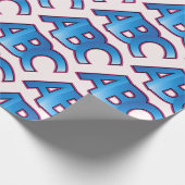 Blaues ABC-Alphabet-Blockmuster Geschenkpapier (Ecke)