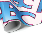 Blaues ABC-Alphabet-Blockmuster Geschenkpapier (Rolleneckpunkt)