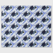 Blaues Abschluss-Kappen-u. Geschenkpapier (Flach)