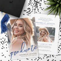 Blaues Abschlussfoto Diplomierung Absolventenfoto