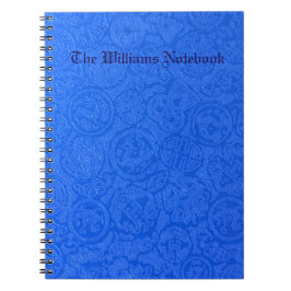 Blaues Abstrakt-Doodle-Muster Notizblock