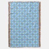 Blaues Abstraktes Blumenmuster Decke (Vorderseite Vertikal)
