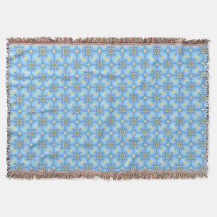 Blaues Abstraktes Blumenmuster Decke