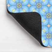 Blaues abstraktes Blumenmuster Mousepad (Ecke)