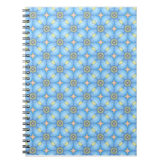 Blaues Abstraktes Blumenmuster Notizblock (Vorderseite)