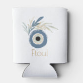 Blaues abstraktes böses Auge mit Blätter Dosenkühler (Rückseite)