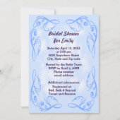 Blaues Abstraktes Brautparty an der Grenze Einladung (Vorderseite)