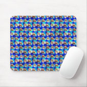 Blaues Abstraktes Cavalier-Hundmuster, Mousepad (Mit Mouse)