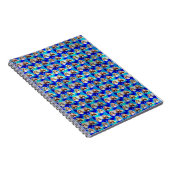 Blaues Abstraktes Cavalier-Hundmuster, Notizblock (Rechte Seite)