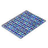 Blaues Abstraktes Cavalier-Hundmuster, Notizblock (Linke Seite)