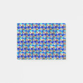Blaues Abstraktes Cavalier-Hundmuster, Post-it Klebezettel (Vorderseite)