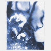 Blaues abstraktes Design Digitales Bild Fleecedecke (Vorderseite)