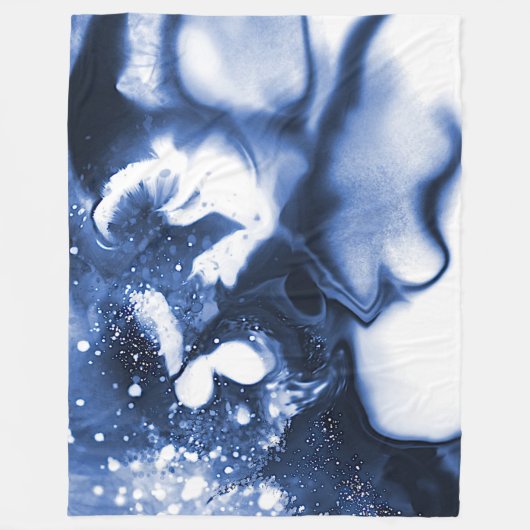 Blaues abstraktes Design Digitales Bild Fleecedecke (Vorderseite)