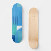 Blaues abstraktes Design Halbpitchskateboard Skateboard (Vorderseite)