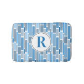 Blaues abstraktes Design. Personalisierbar. Badematte (Vorderseite)