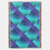 Blaues Abstraktes Diamantmuster Decke (Vorderseite Vertikal)