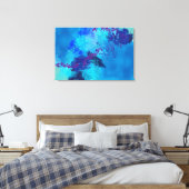 Blaues abstraktes Digitalbild Leinwanddruck (Insitu (Schlafzimmer))