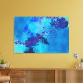 Blaues abstraktes Digitalbild Leinwanddruck (Insitu (Wohnzimmer))