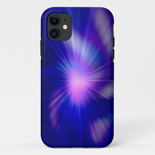 Blaues abstraktes Fraktal Case-Mate iPhone Hülle (Rückseite)