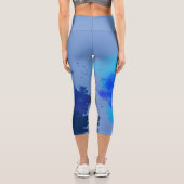 Blaues abstraktes Gemälde Capri Leggings (Rückseite)