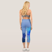 Blaues abstraktes Gemälde Capri Leggings (Rückseite)
