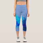 Blaues abstraktes Gemälde Capri Leggings (Vorderseite)
